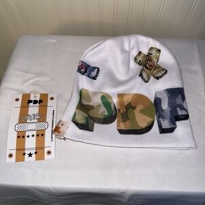 PDF Beanie Band Bandaid White Multicolor Camo Streetwear NWT Sold Out